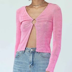 ❤️… Princess Polly EMBER RING DETAIL TOP PINK NWT Sz 12